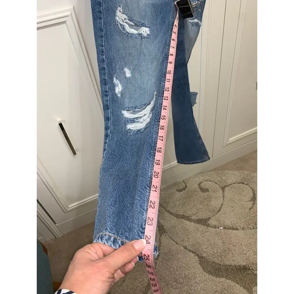 KanCan‎ Women's High Rise Distressed Straight Leg Jeans Size 3/25 Blue